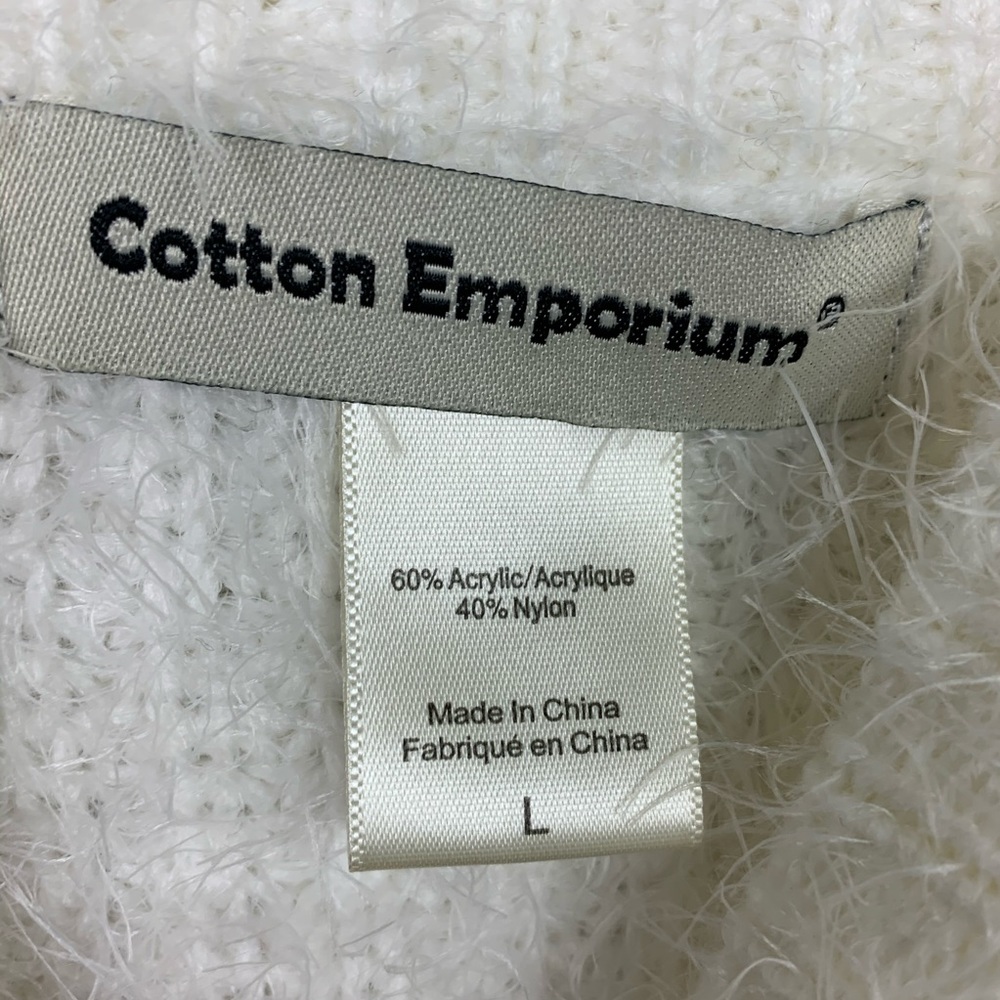 Cotton Emporium Stripe Mock Neck Eyelash Sweater - Picture 6 of 8